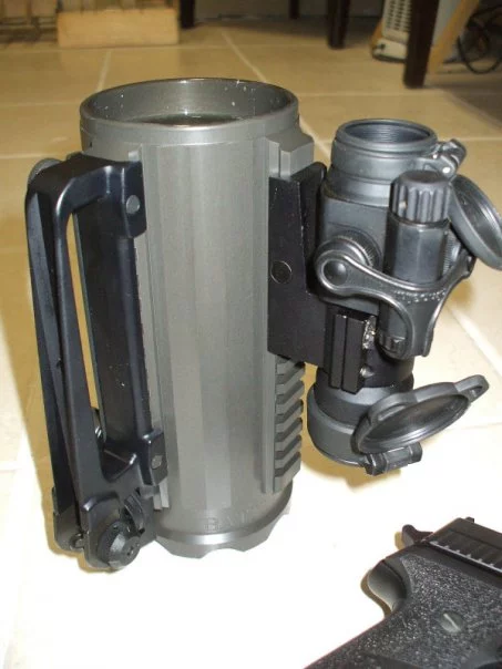 The Battle Mug, with a user-added scope
