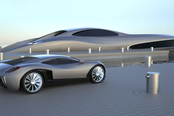 The Strand Craft 122 coordinates beautifully with its accompanying supercar