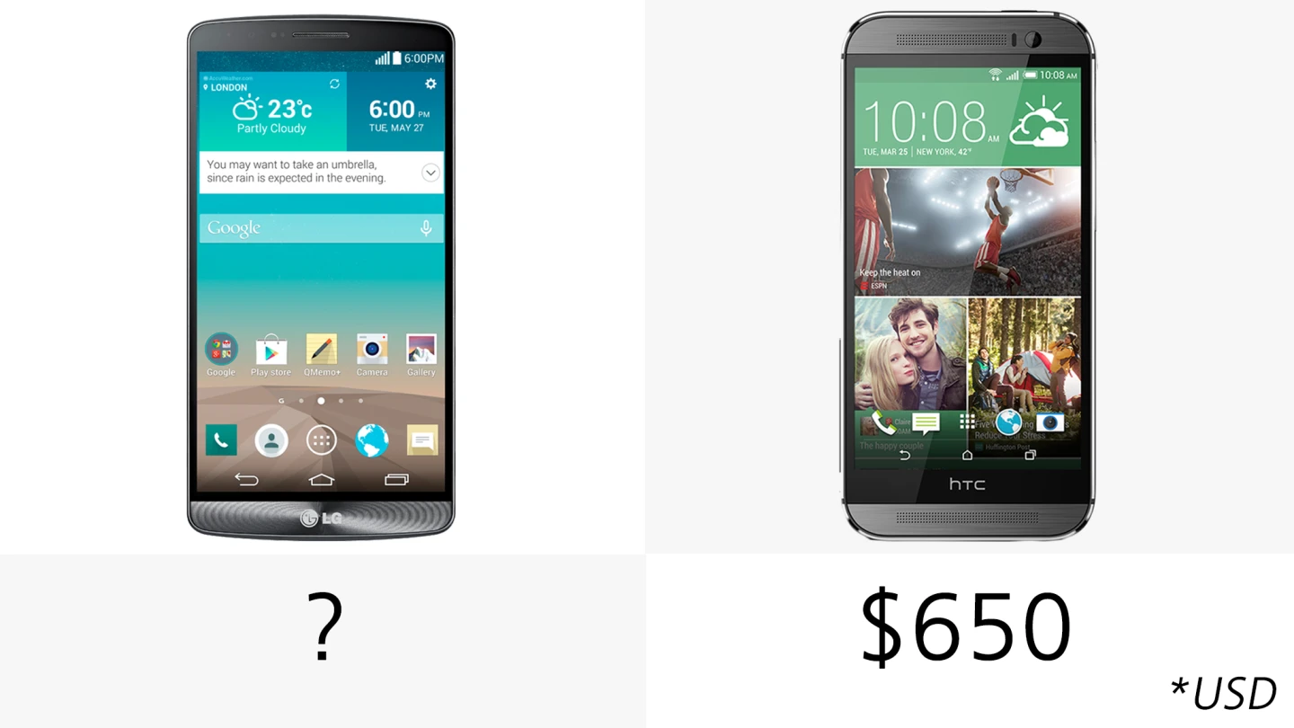 The LG device is likely to feature a similarly hefty price tag to its HTC rival