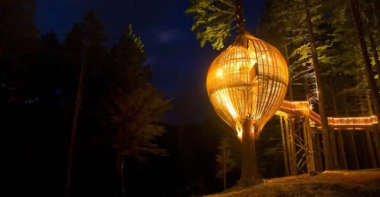The Redwoods Treehouse in New Zealand offers a unique treetop location for dinner parties and private functions