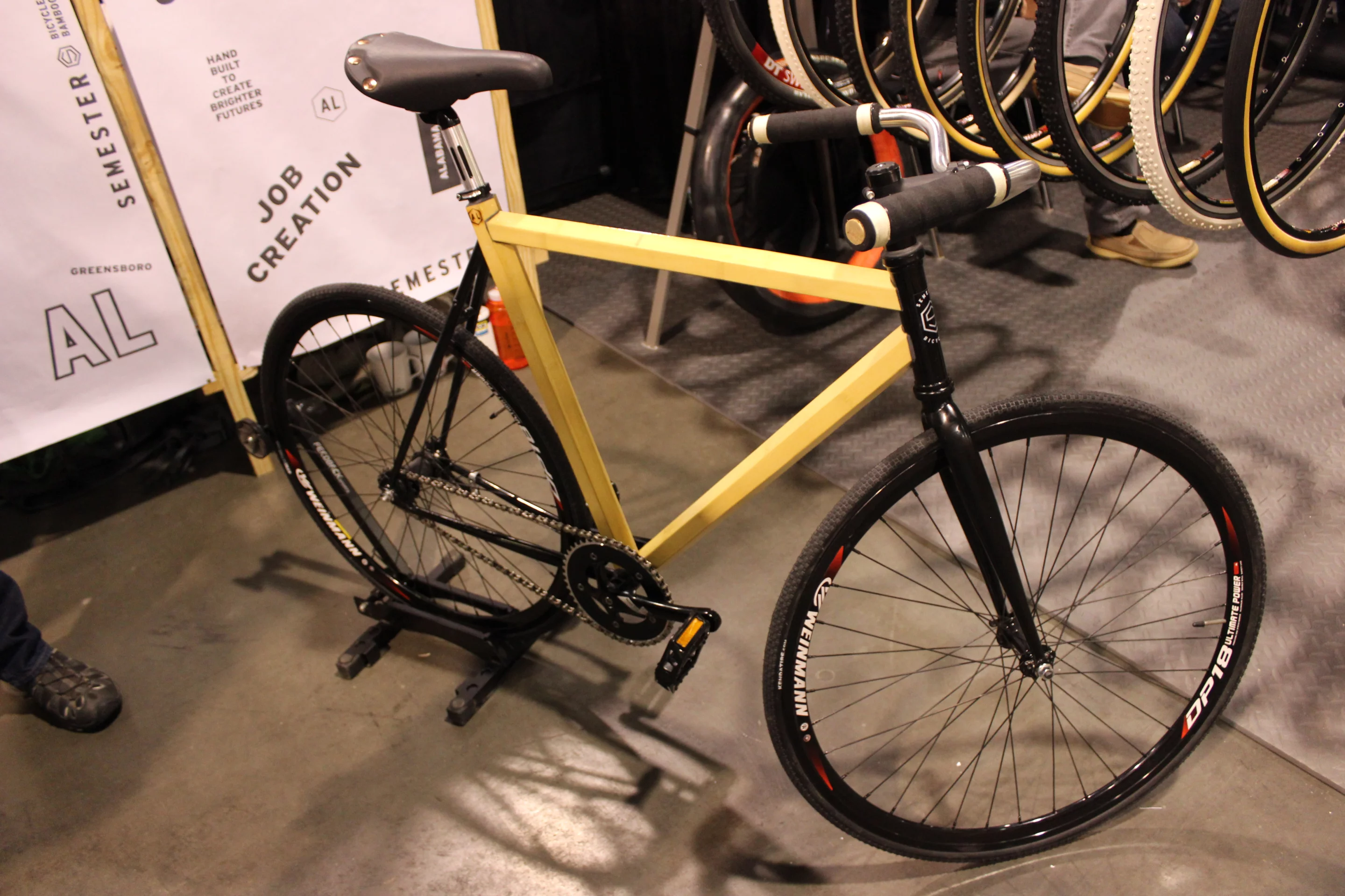 One of HERObike's bamboo-slat/carbon fiber Semester bikes