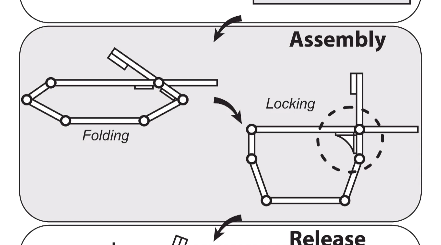 Folded joints lock into place with an apparently simple mechanism - though nothing is simple at such a small scale