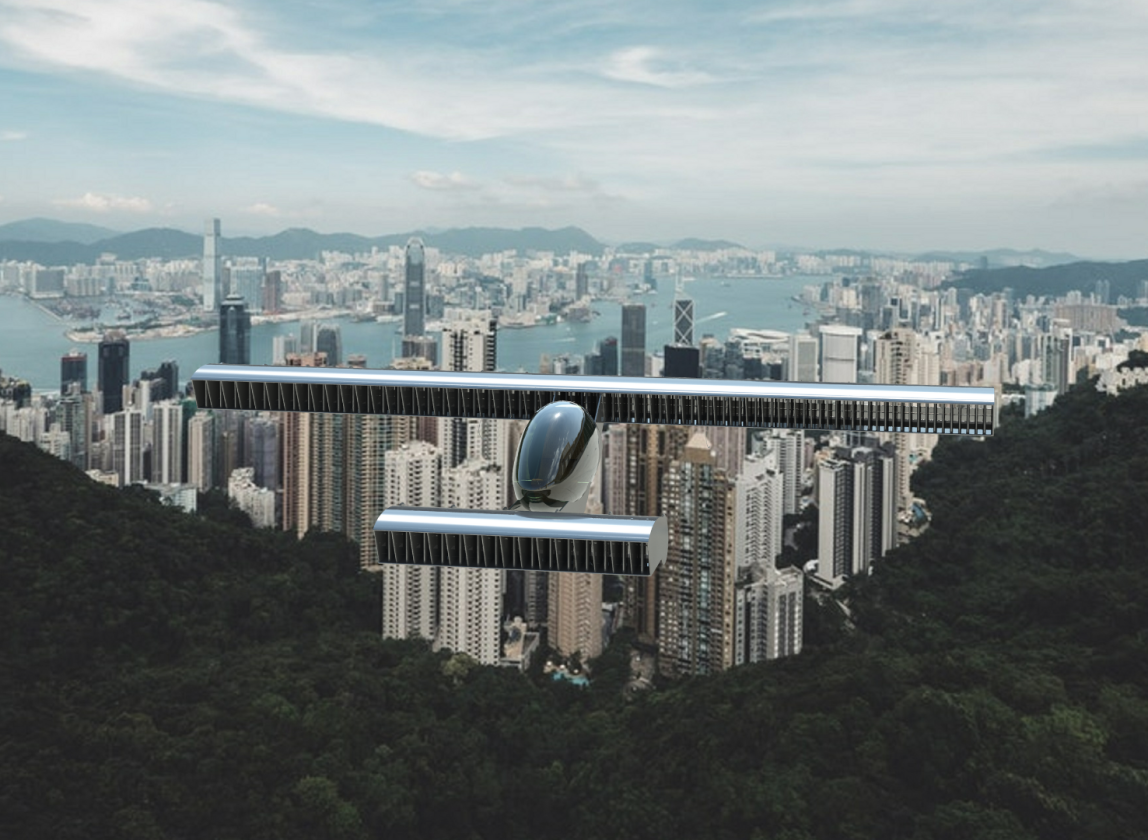 Volerian render above the jungle near the city