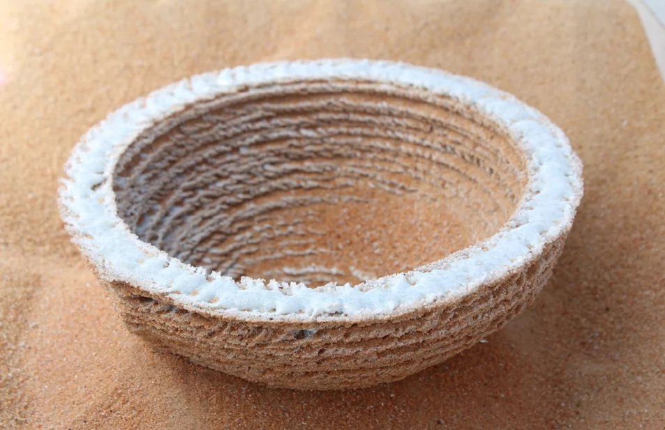 A glass bowl produced by the Solar-Sinter