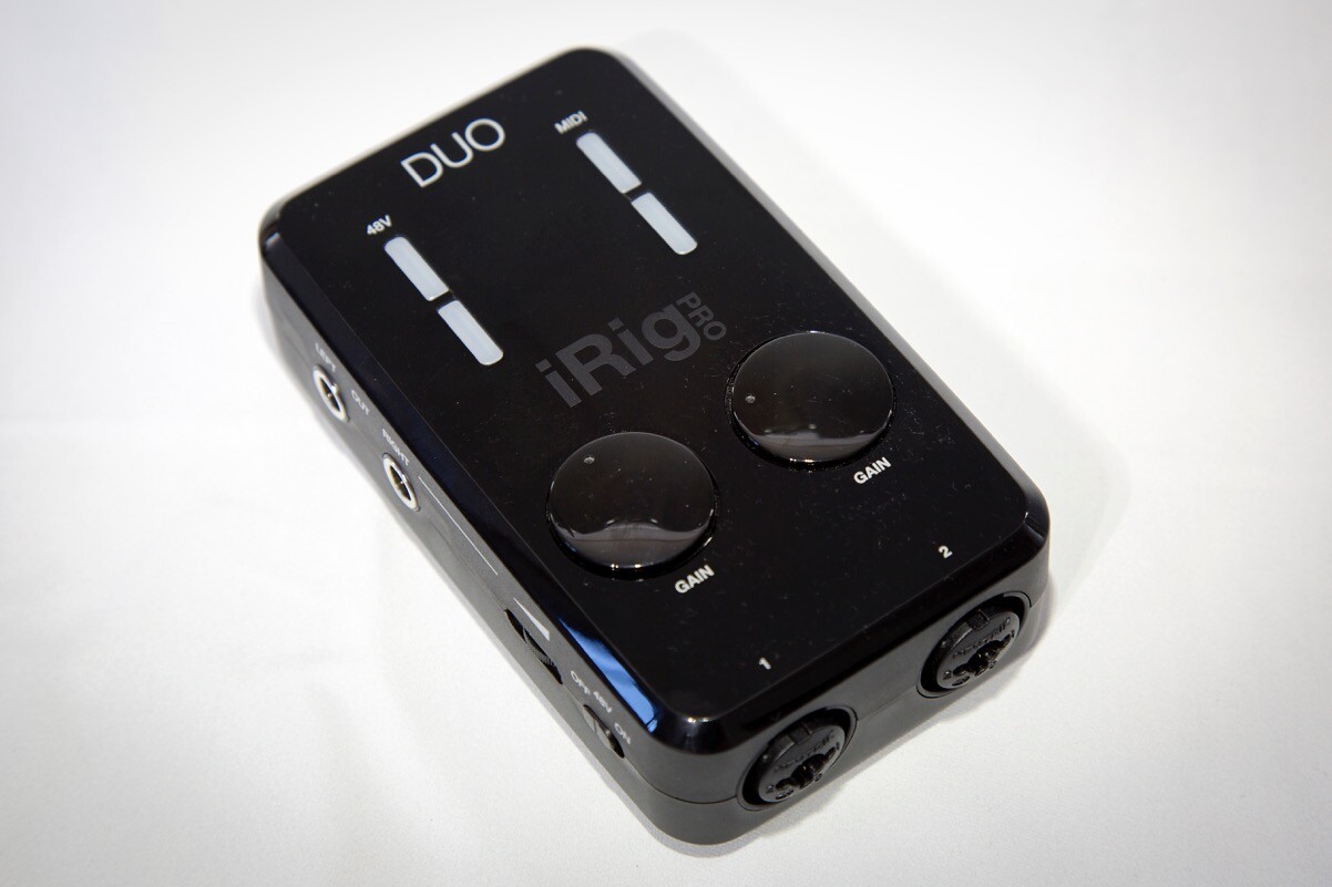 The LED panels on the iRig Pro Duo show phantom power and MIDI status, but also are very handy for visually monitoring levels while recording