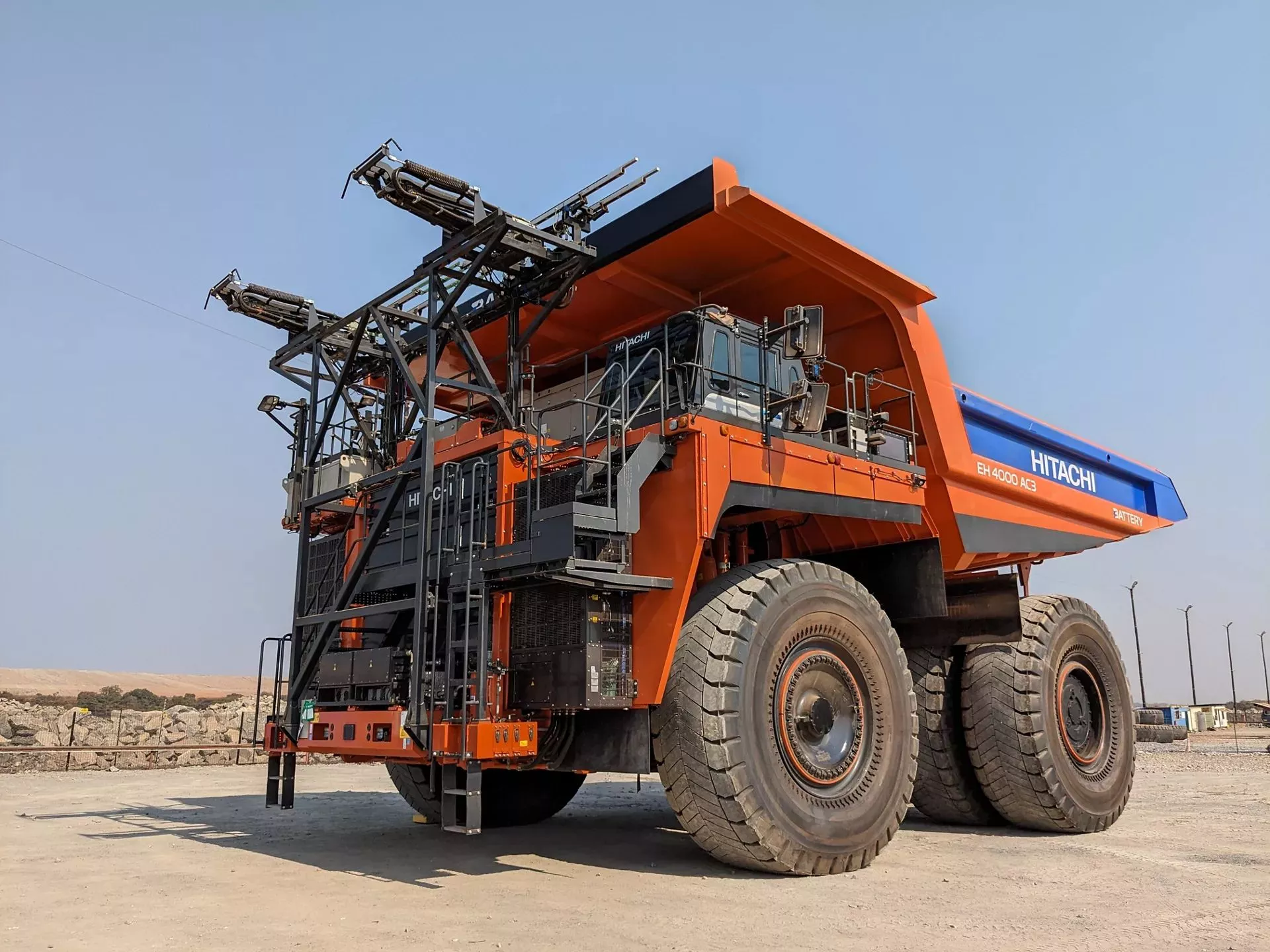 The battery electric trolley dump truck prototype is currently undergoing performance testing at a copper/gold mine in Zambia