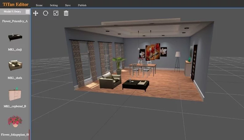 NBD Titan is Lenovo's visual editing software for creating AR assets for New Glass C200