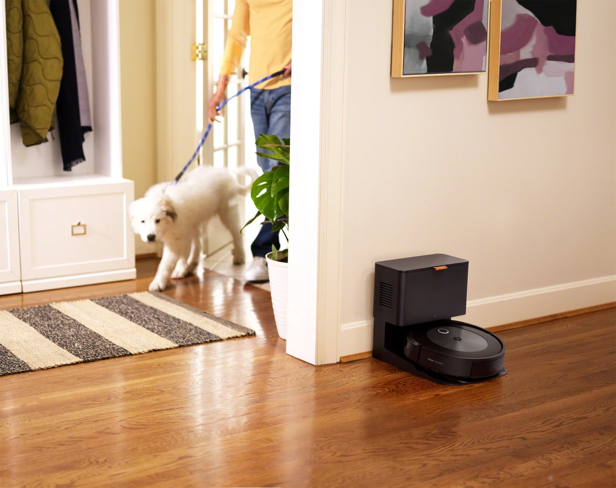 The Roomba j7+ model comes with a Clean Base Automatic Dirt Disposal docking station