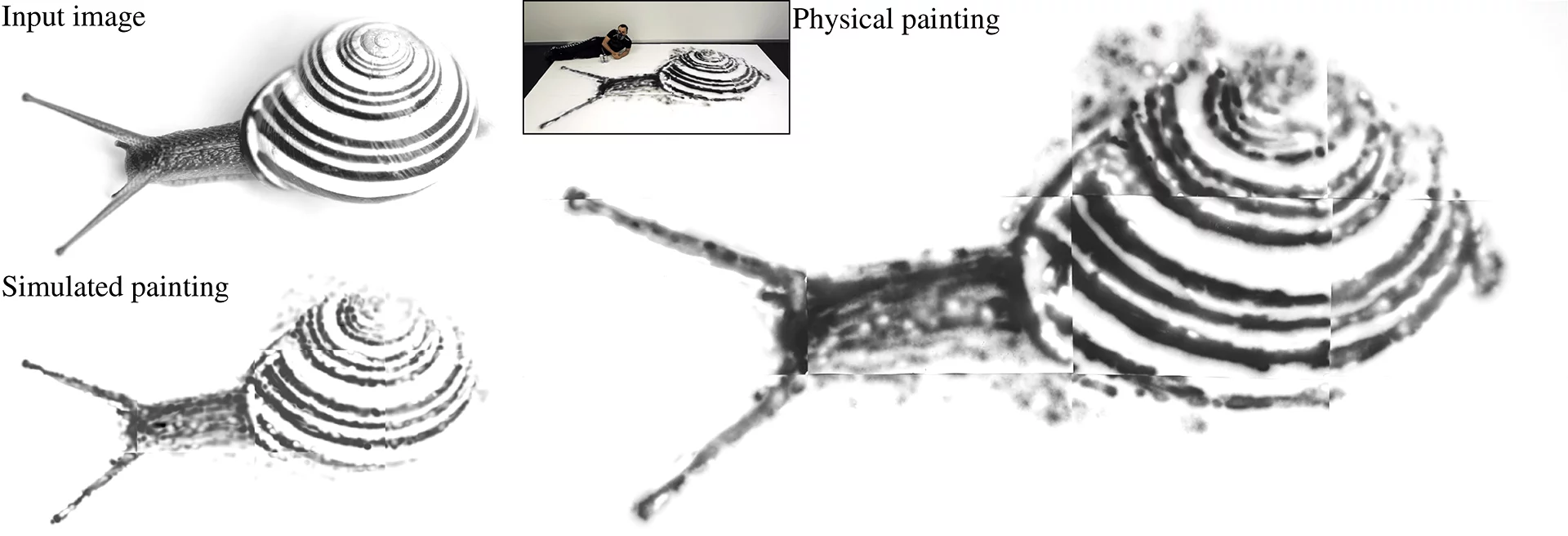 The smart spray can system "blows up" small photos into accurate painted murals