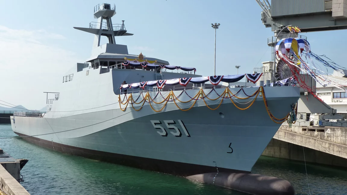 HTMS Krabi, a modified River-class patrol vessel in the Royal Thai Navy