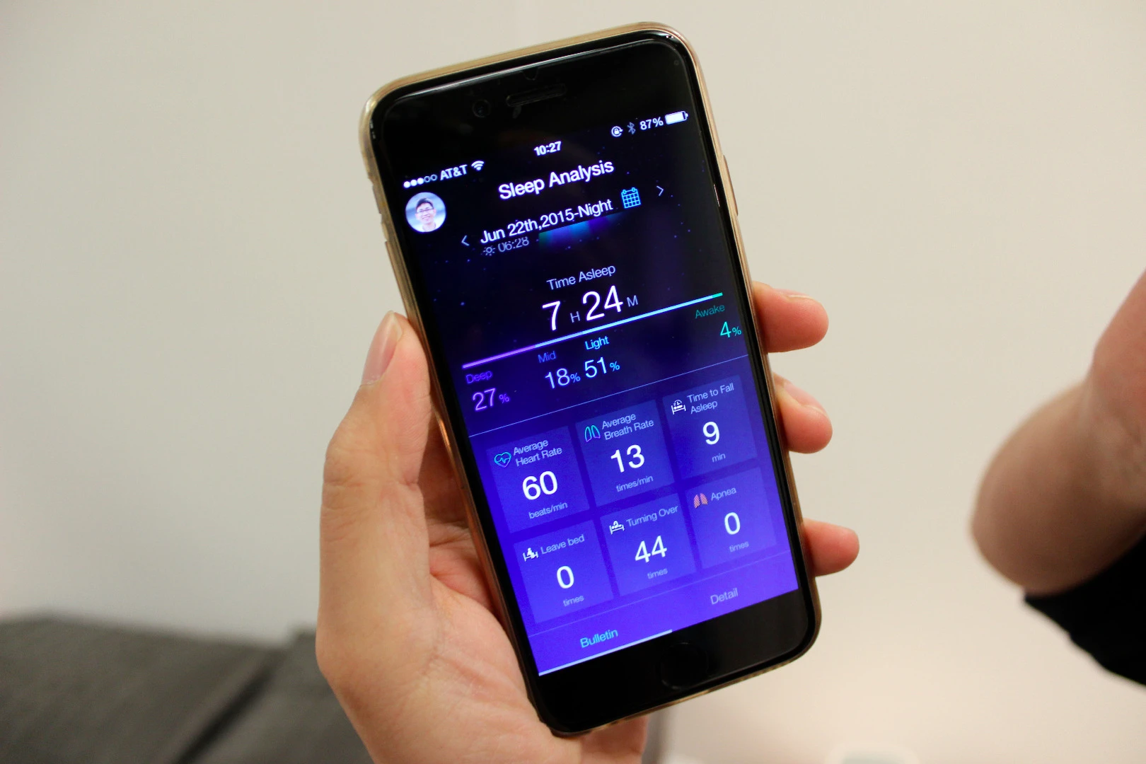 The Nox is used in conjunction with the RestOn smart band and the Sleepace app