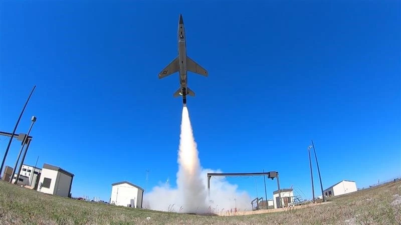 The Skyborg autonomy core system launches aboard a Kratos UTAP-22 tactical unmanned vehicle