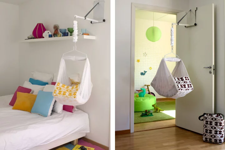 Mawok hammock is designed to be used in a permanent or temporary position, is lightweight and rocks baby up and down
