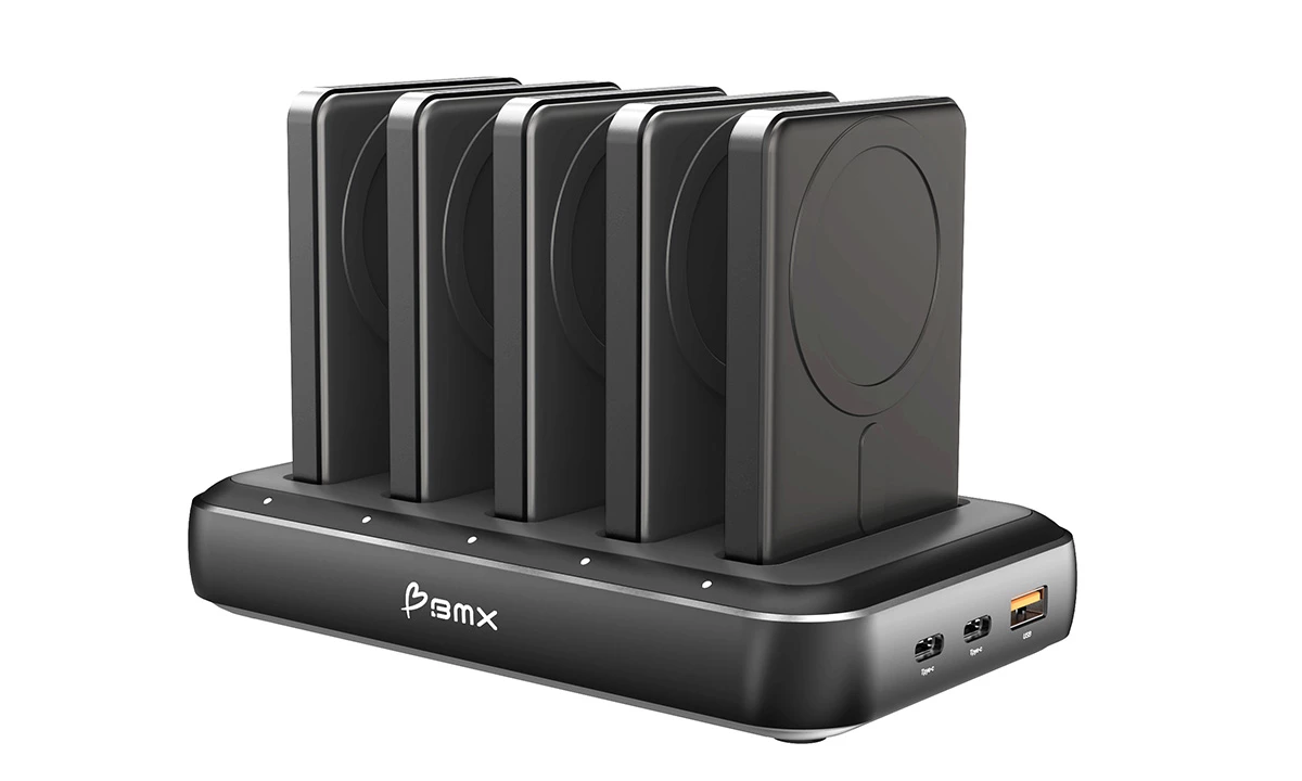 BMX is also making three- and five-bay docks to charge up multiple power banks simultaneously