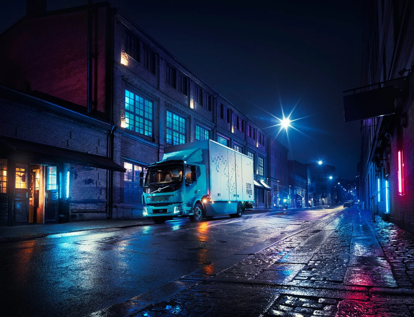 The Volvo FL Electric is fully electrified, operating as a battery-electric truck