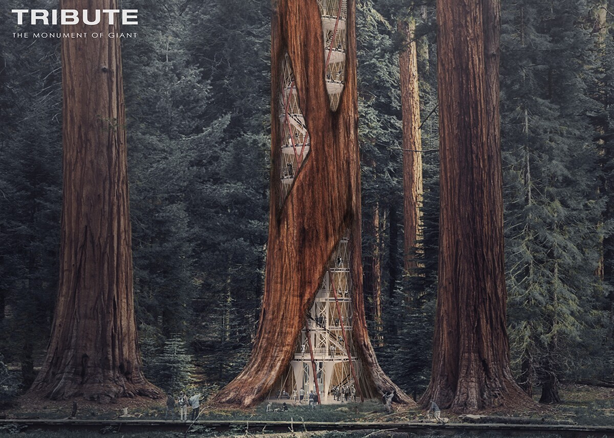 One of the weirdest concepts of 2017 came from a collective of South Korean designers entering the eVolo skyscraper concept competition. Called "The Giant Sequoia Skyscraper" this design proposes building spaces inside of giant trees