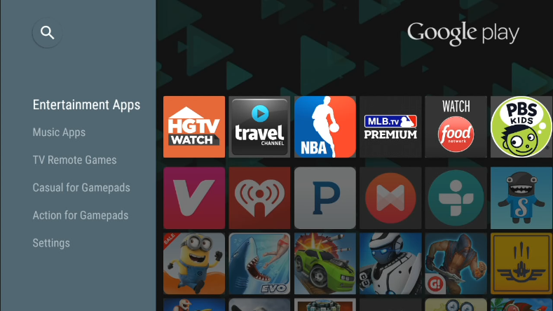 Nexus Player only has a limited number of apps