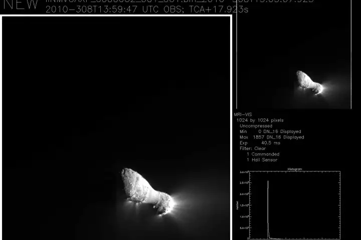 The peanut-shaped Hartley 2 comet is only the fifth comet to be studied at such close range (Image: NASA)