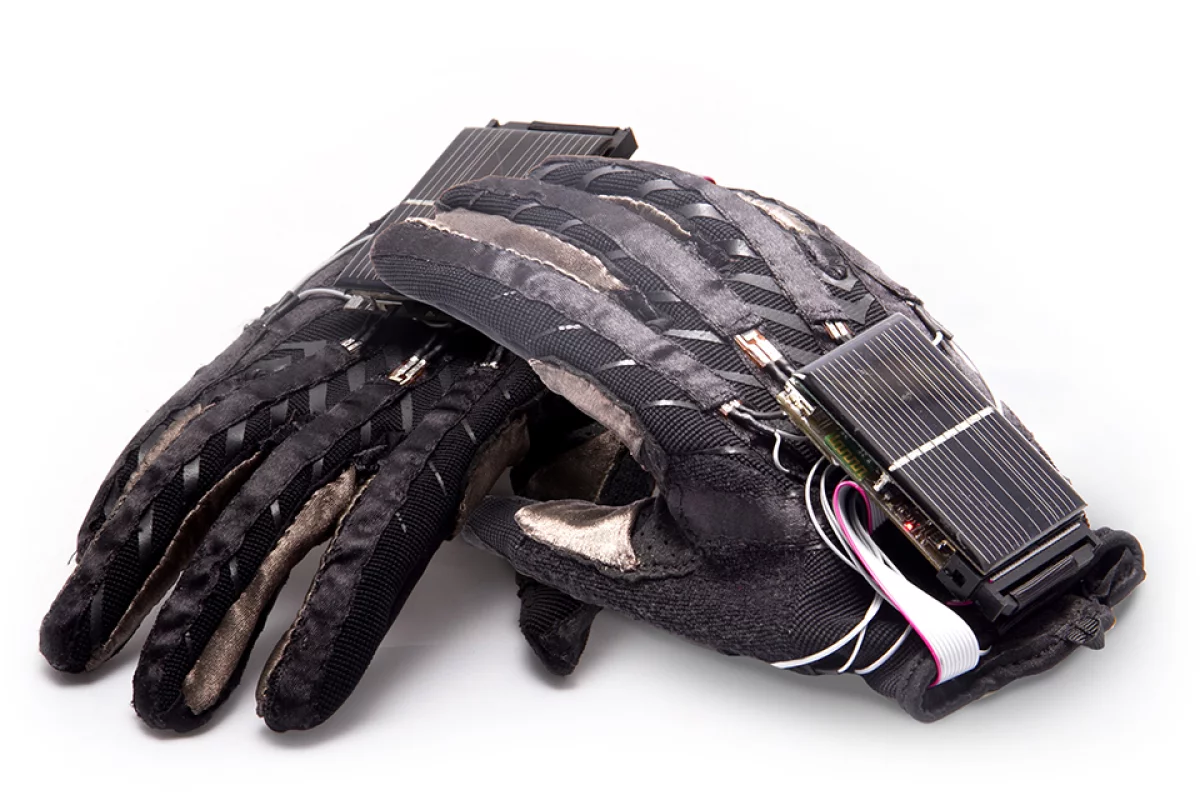 The EnableTalk gloves feature a variety of sensors that allow the system to recognize signs that are then translated into speech
