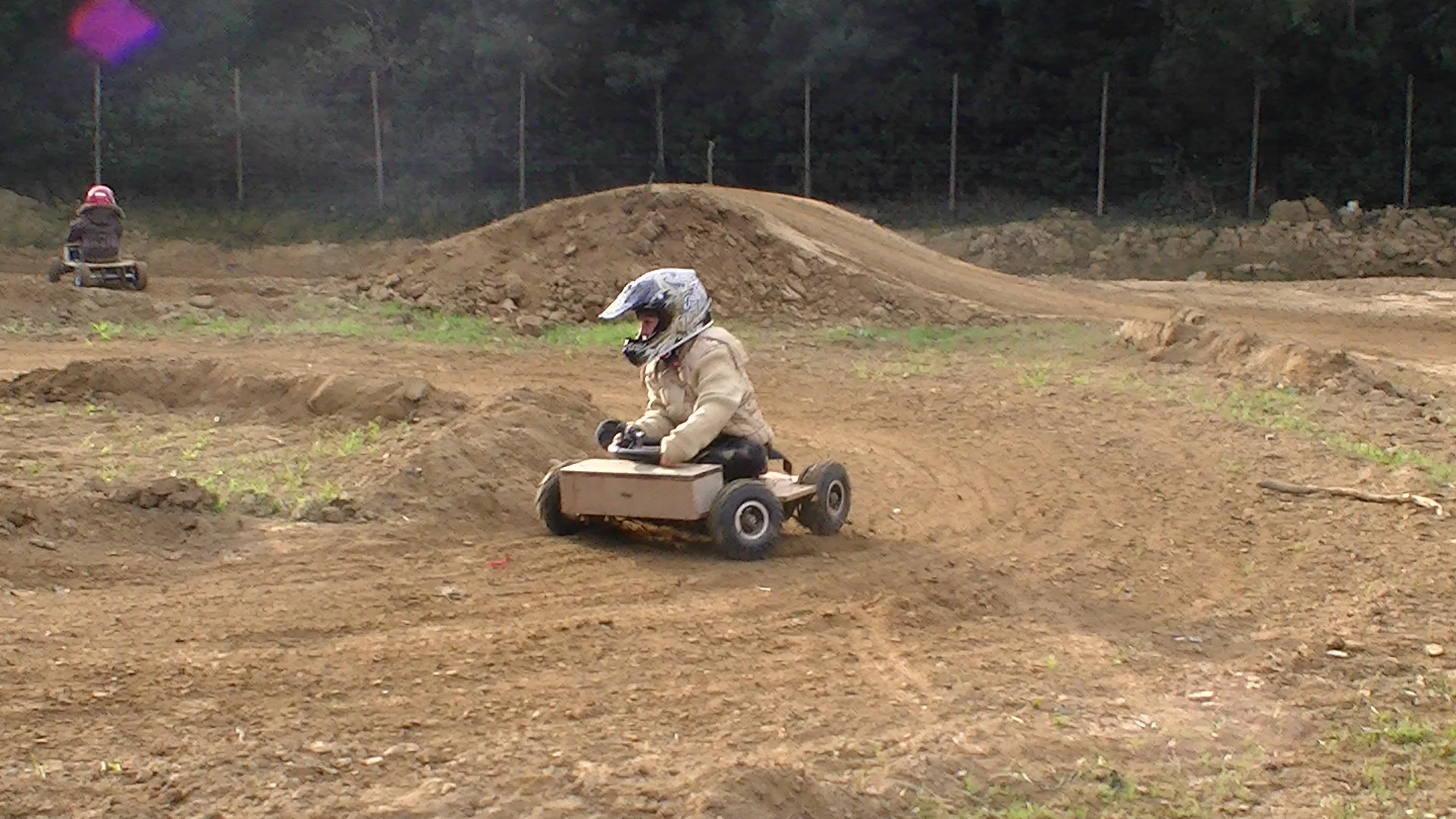Early French Kart prototype made from wood by Marcel Beltran