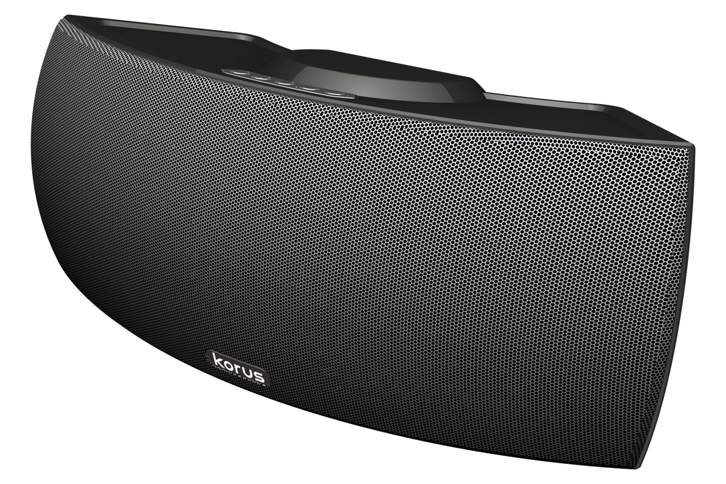 The Korus V600 speaker uses a wireless technology called SKAA, which uses the 2.4 GHz ISM radio band for transmissions at up to 480 Kbps