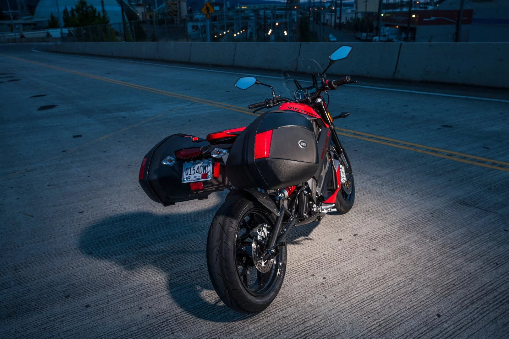 A set of panniers is included in the Genuine Victory Accessories; range