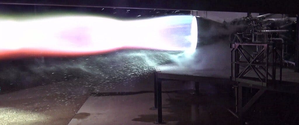Earlier test-firing of SpaceX Raptor engine