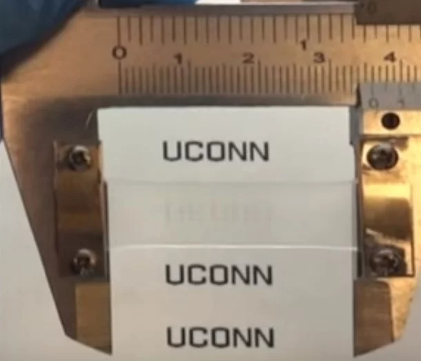 The encryption mechanochromism device can reversibly reveal and conceal any desired pattern or text when stressed