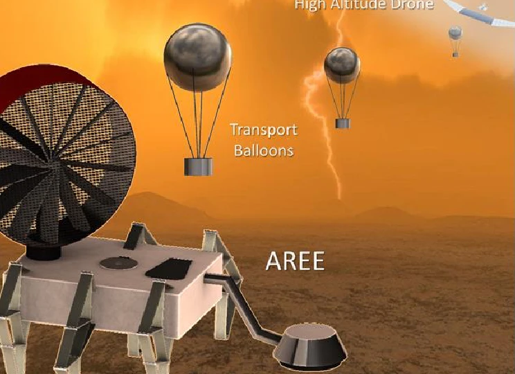 Artist's impression of the Automaton Rover for Extreme Environments (AREE) – this concept mission suggests exploring the hostile surface of Venus with a reinforced rover