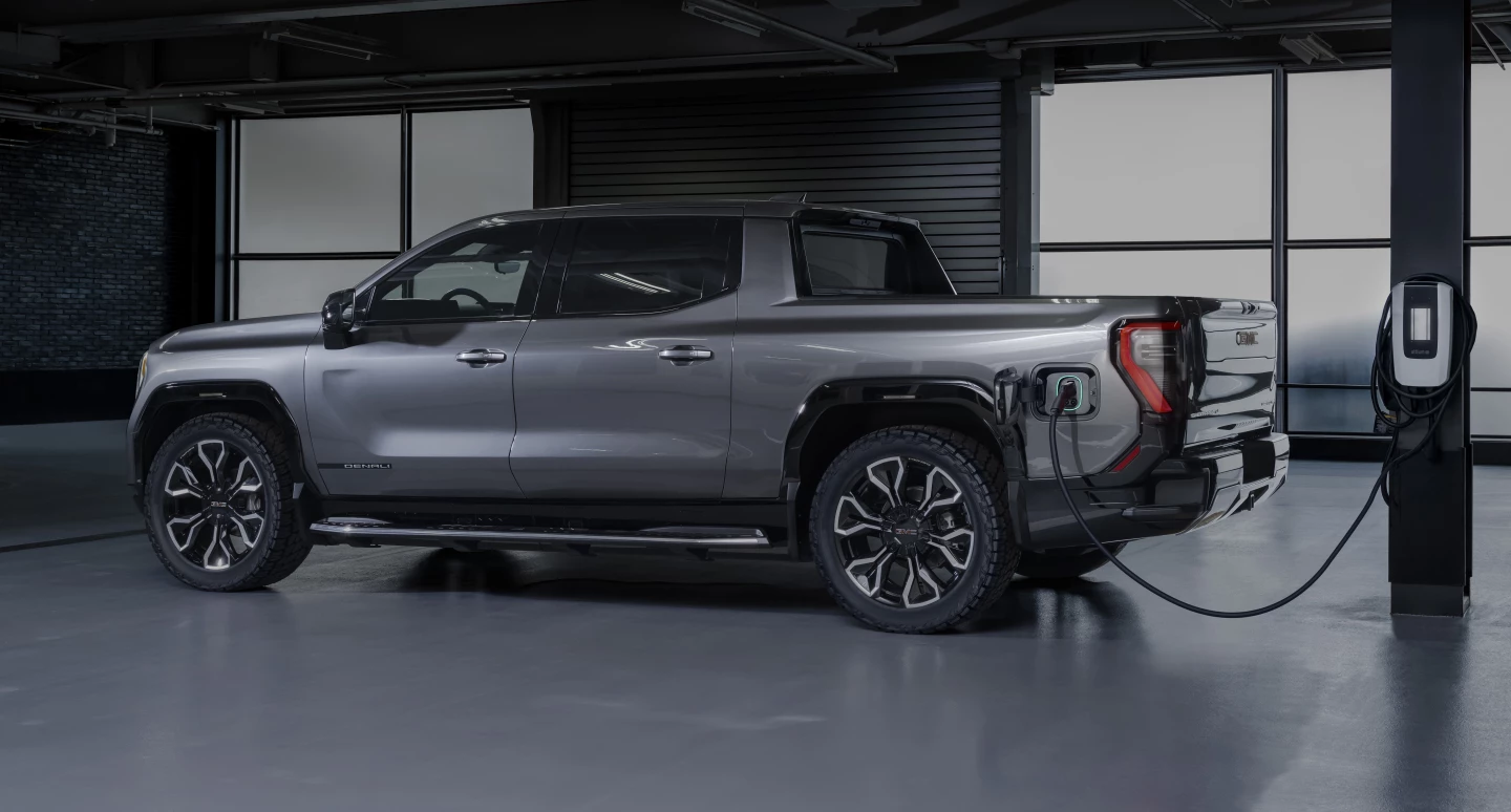GMC says the Sierra EV Denali Edition 1 will be able to suck in 100 miles of battery power in just 10 minutes using public DC fast-charging