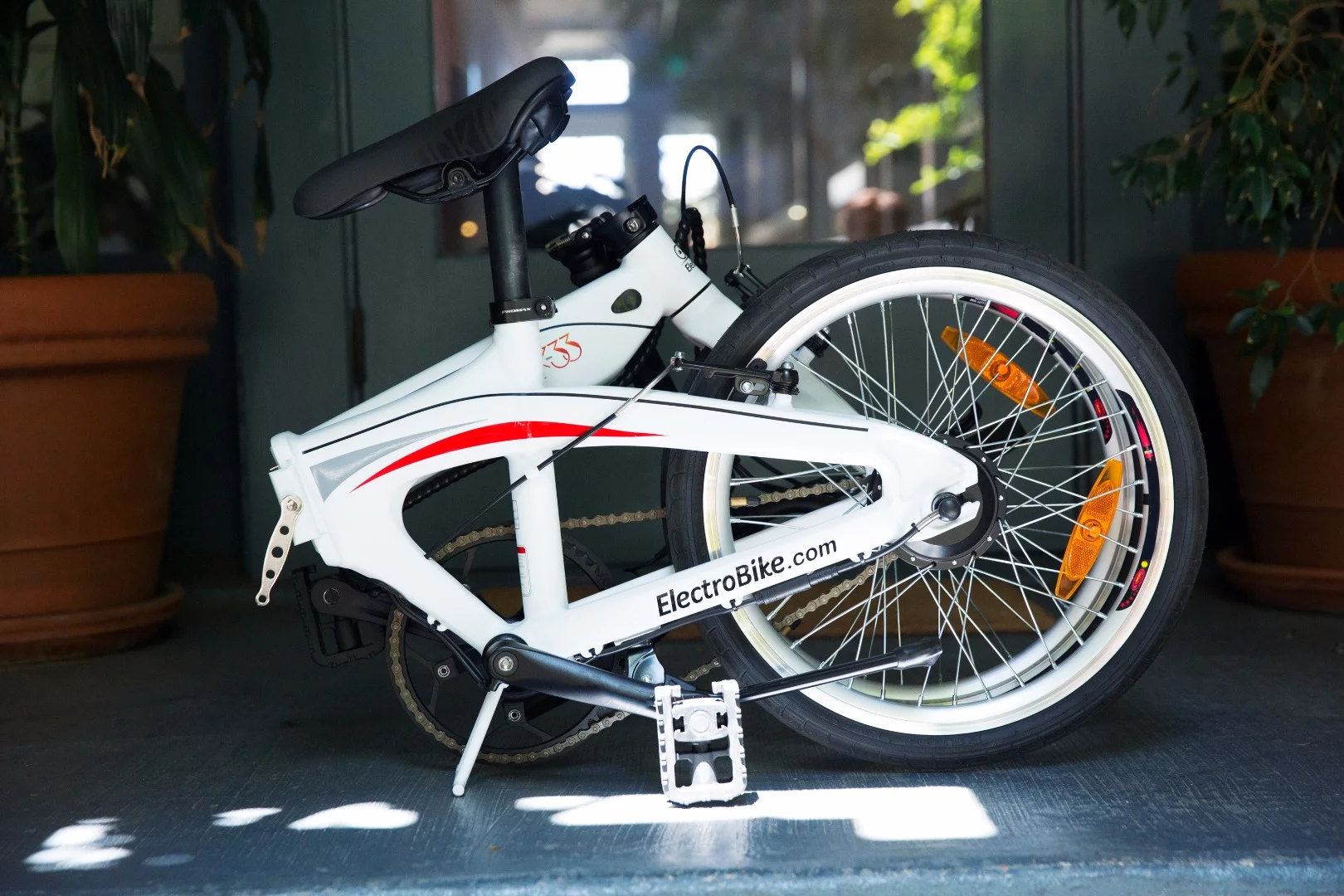 Fully folded, the Air-33 eBike fits into apartments and elevators with no trouble
