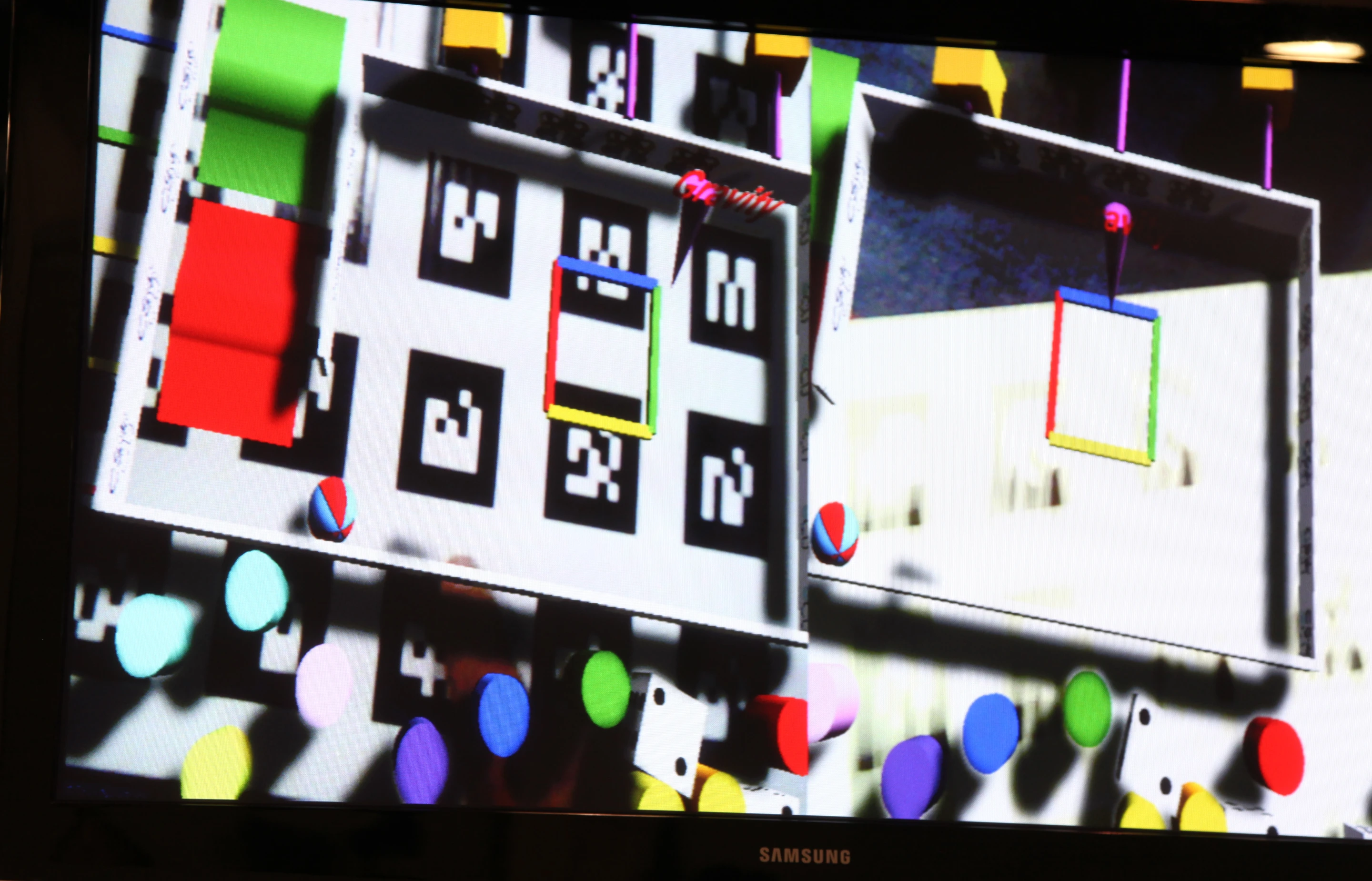 A view of the information overlay seen by the wearer of the glasses