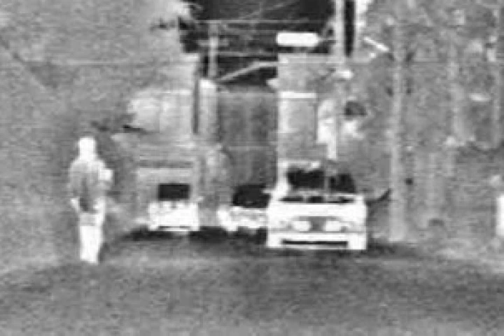 but with the system, the infrared technology clearly shows humans