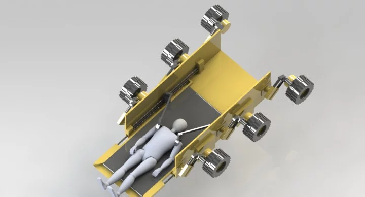 The Military Rescue Robot is for transporting injured soldiers to safety