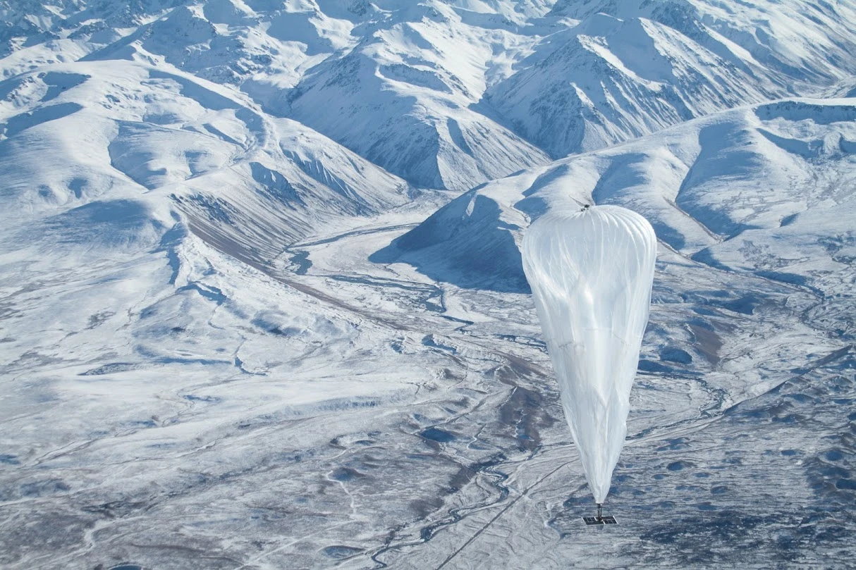 The Project Loon balloons are designed to fly through the stratosphere at around 20 km (12.4 mi) above the Earth's surface