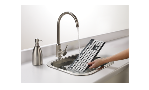Logitech's new K310 washable keyboard is designed to be submerged in water so cleaning it is as easy as doing the dishes