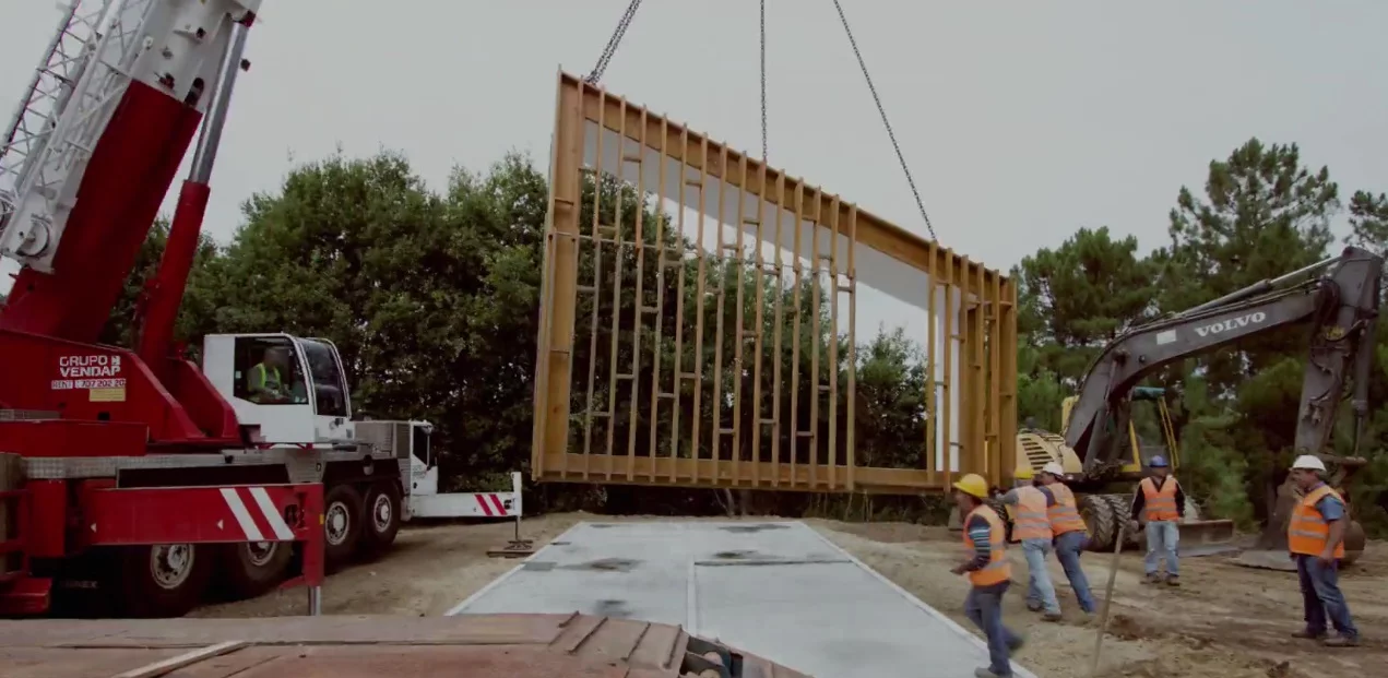 The first module gets lifted in