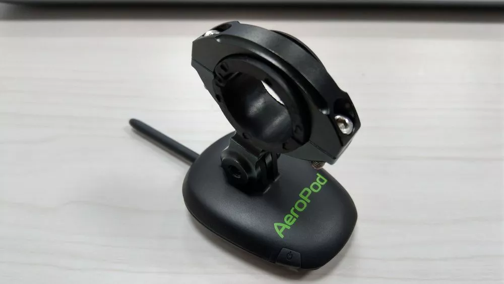The AeroPod, with its included handlebar mount