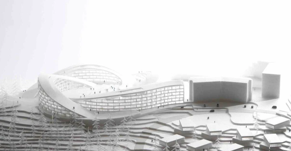 The two northwest structures are lower allowing views in the direction of Sirkka village, with all four building offering uninterrupted views of the vast mountainous landscape