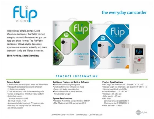 The Flip product sheet