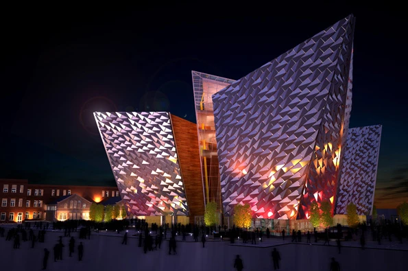 The TitanicBelfast museum at night(Photo: Metalbau Frueh)