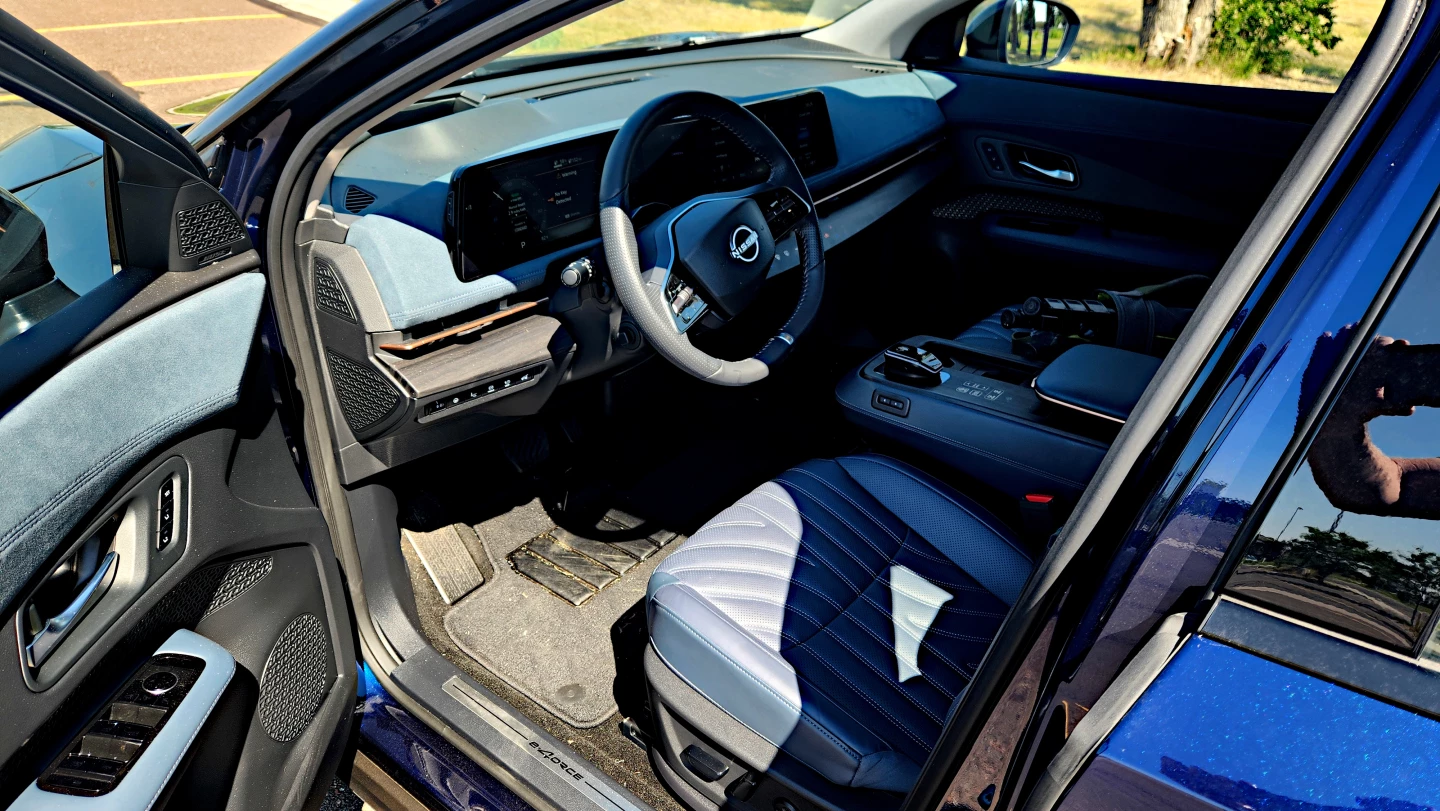 The 2024 Ariya's interior is straightforward and easy to get comfortable in