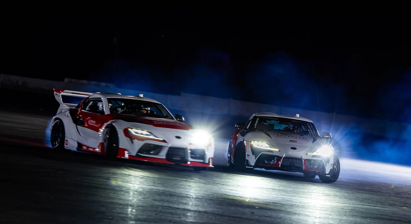Toyota Research Institute and Stanford University's combined efforts have made two autonomous tandem drift GR Supra cars