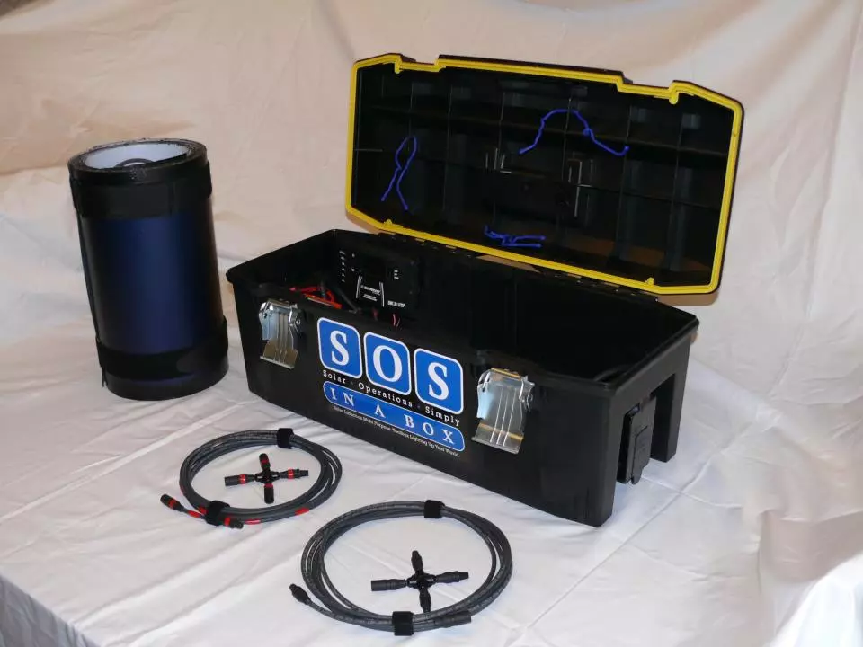 The SOS in a Box solar generator kit is designed with emergency and off-grid scenarios in mind