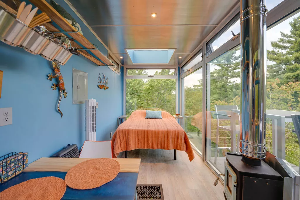 The River Forest Lookout's main living area features an open layout