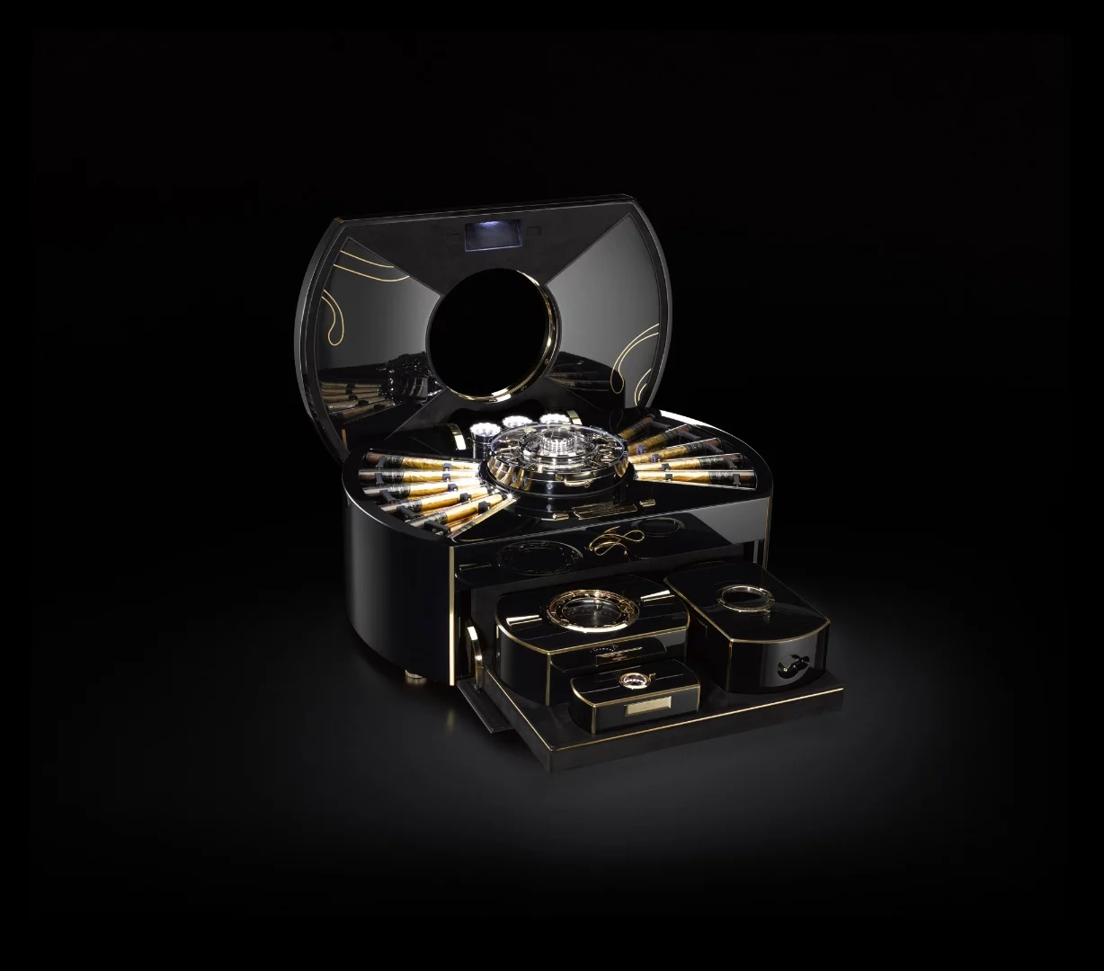 The Emperador is a high-tech cigar chest that acts as both safe and climate control unit