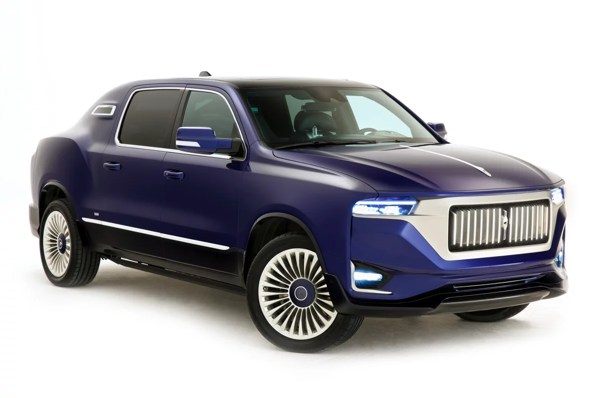 Aznom hides the Ram 1500 pickup bones with a bespoke luxury sedan body