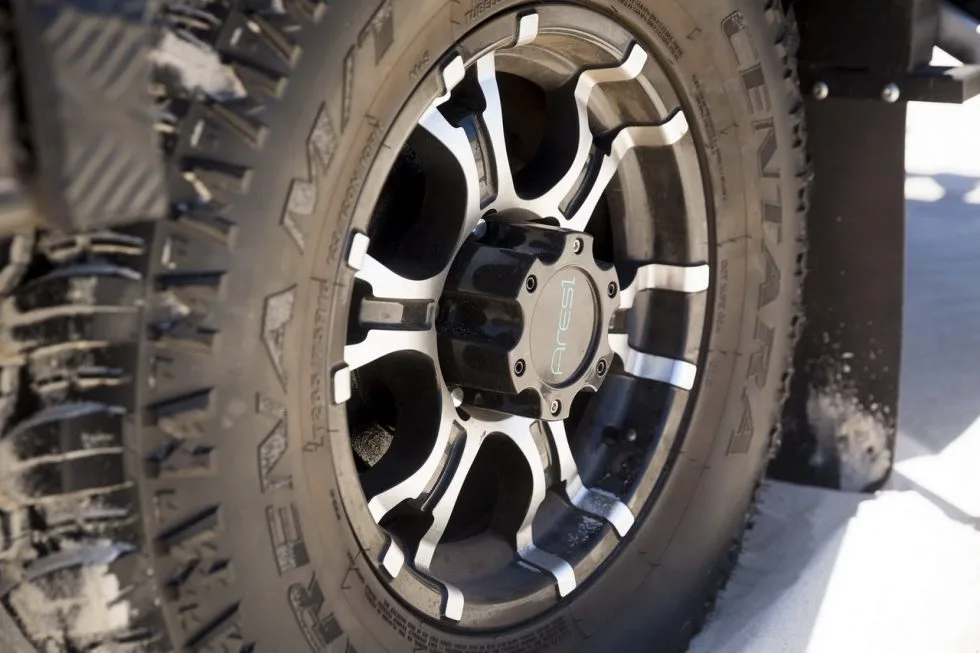 The Ares comes with 15-in wheels standard, 16-in wheels optional