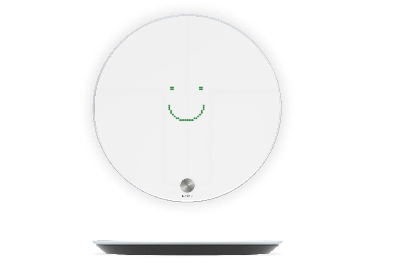 QardioBase smart scale greets you with a smile