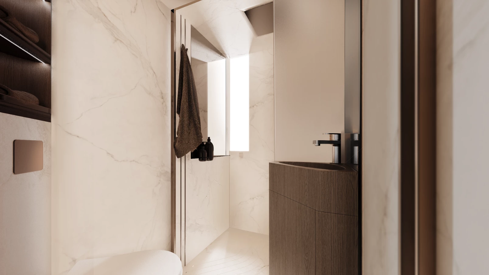 The expanding nature of the eTH allows space for a dry bathroom with independent shower room
